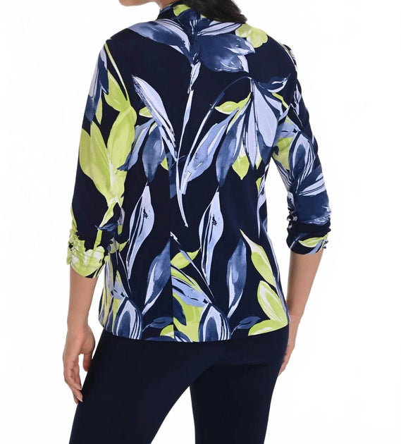 Frank Lyman Floral Print Knit Blazer Blue US 8 3