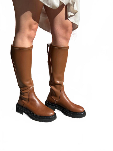 Homers Siena Knee High Platform Boots Brown EU 40 2