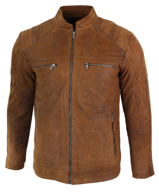 TruClothing Retro Biker Jacket Brown Large 3