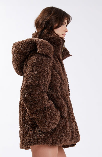 Nicole Benisti Womens Tory Oversized Shearling Jacket | ShopSimon