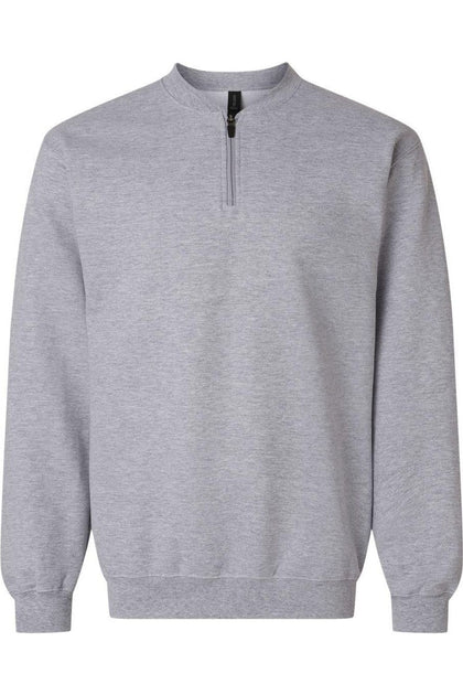 Gildan Softstyle Midweight 1/4 Zip Sweatshirt Grey Medium 2