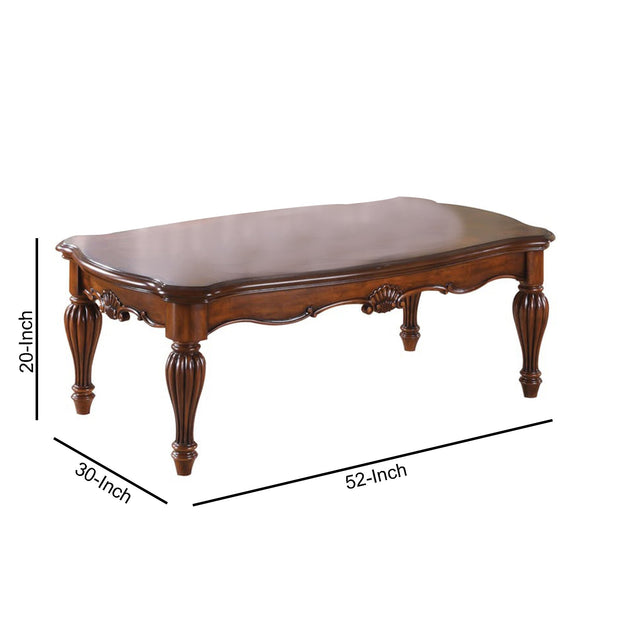 Hivvago Vintage Rectangular Wooden Coffee Table Cherry Brown 4
