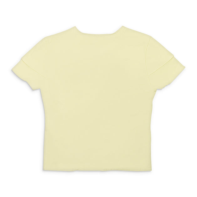 Callipygian Contrast Stitch T-Shirt Yellow Large 3