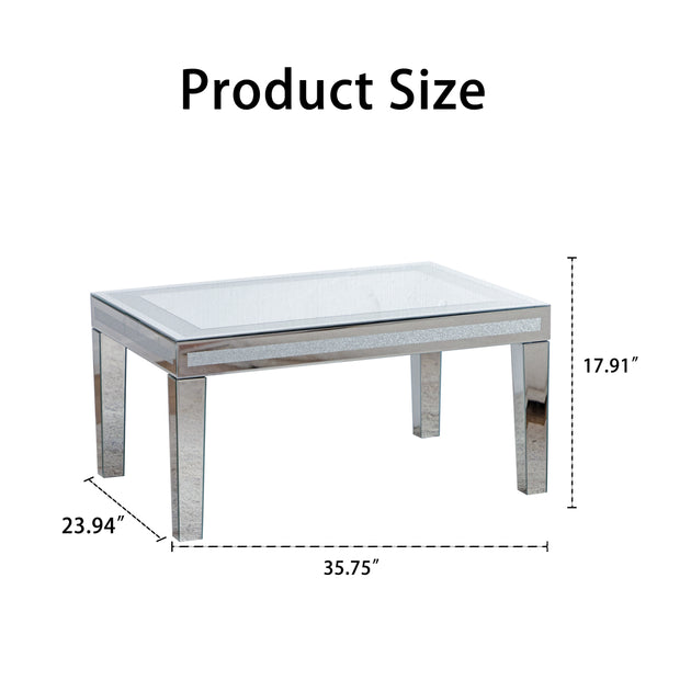 Streamdale Crushed Crystal Coffee Table Silver 4