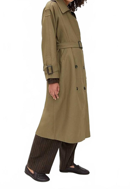 Line and Dot Linden Trench Coat Green Small 3