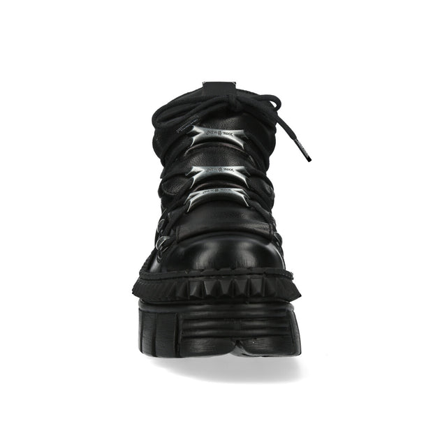 New Rock WALL106-S13 Boots Metallic Leather Platform Black EU 36 4