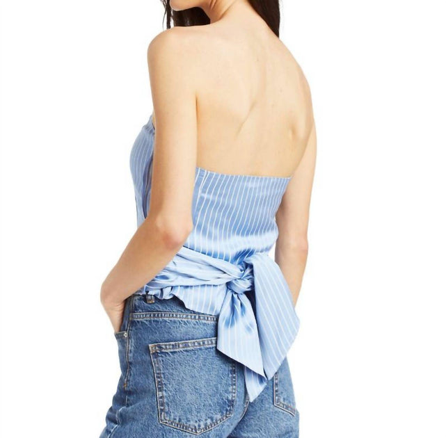 DREW Antonia Shadow Stripe Top Blue Medium 3