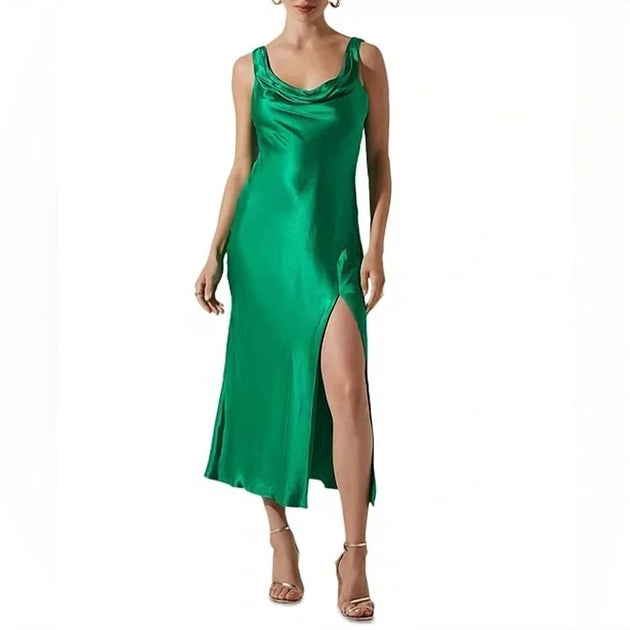 ASTR Cristella Midi Dress Green Medium 2