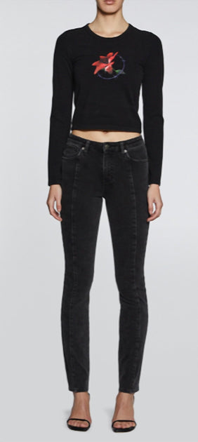 Ksubi Hi N Wasted Onyx Zip Jeans Black 26 4