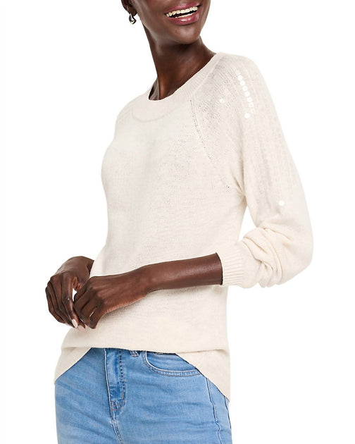 Nic + Zoe Subtle Shine Pullover Sweater Beige XL 2