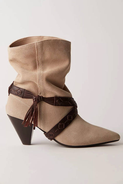 Free People Bronte Belt Wrap Boot Beige US 9.5 2