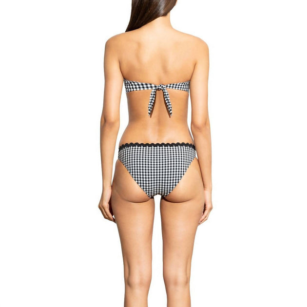 Shoshanna Scallop Trim Bikini Bottom Black Petite XSmall 3