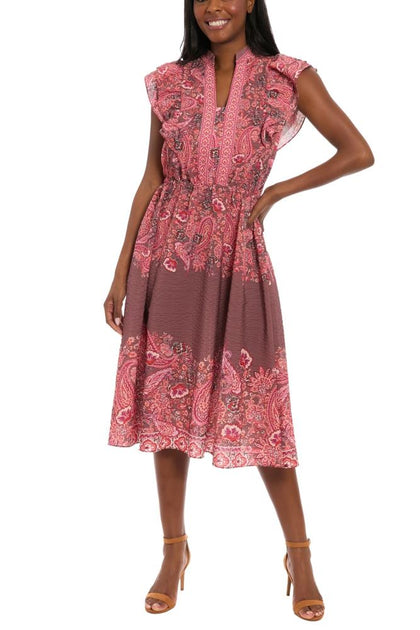 TRUEDAMES Midi A-Line Dress Pink Large 2