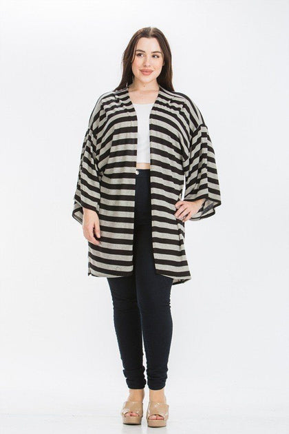 TRUEDAMES Striped Cardigan Multi 2X 3
