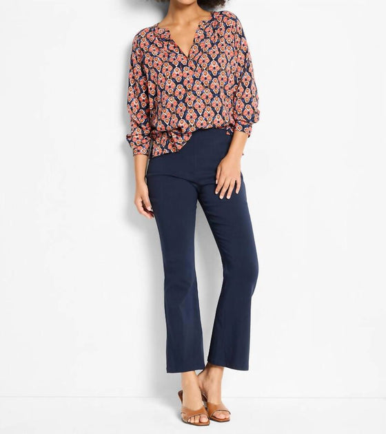 Nic + Zoe Harvest Ikat Top Blue Large 2