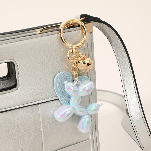 FASHNZFAB Heart Balloon Dog Bag Charm Keychain Multi 4