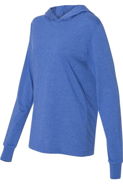 BELLA + CANVAS Jersey Hooded Long Sleeve Tee Blue XSmall 4
