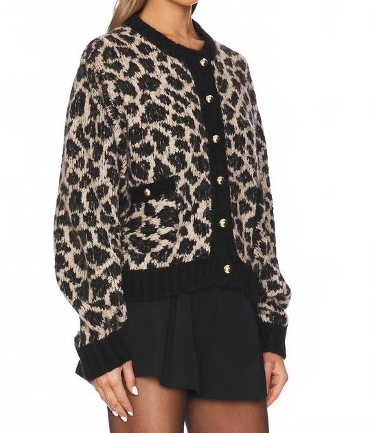 Nation LTD Tessa Jacquard Cardigan Beige Medium 3