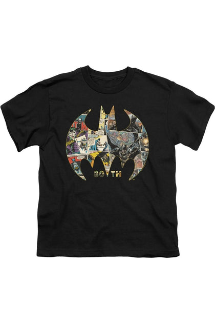 Gildan Batman 80th Shield Youth T-Shirt Black Medium 2