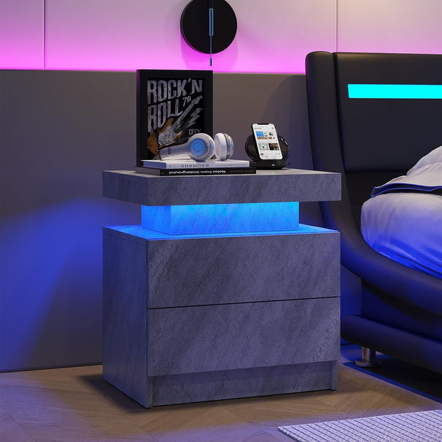 Streamdale LED Nightstand Deep Gray 2