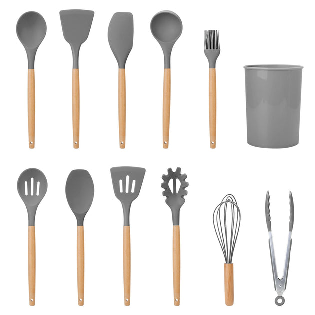 Global Bazaar Set de 11 ustensiles de cuisine en silicone Noir 3