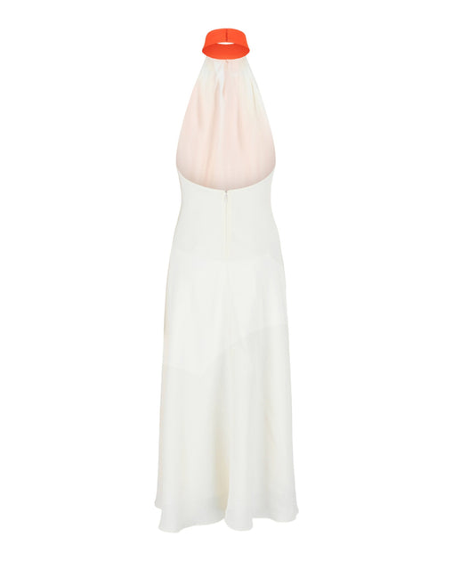 Ferragamo Abstract-Print Halterneck Dress Orange EU 40 3