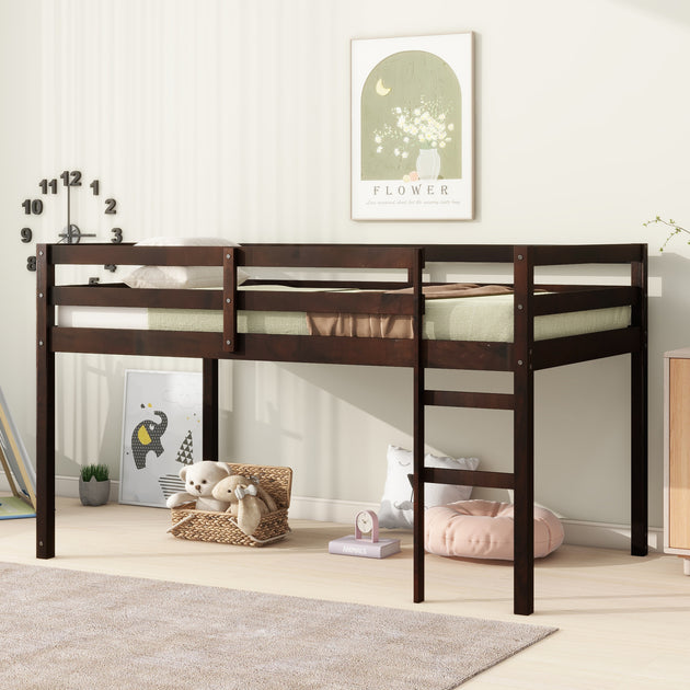 Streamdale Wooden Twin Loft Bed Brown 3