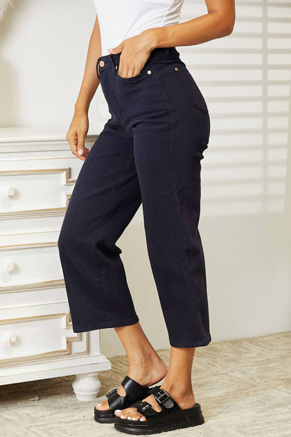 Judy Blue Wide Crop Leg Jeans Blue 24 3