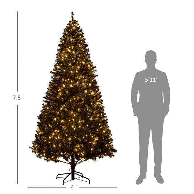 BreeBe 7,5 Fuß vorbeleuchteter künstlicher Weihnachtsbaum 6