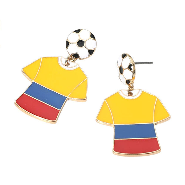 FASHNZFAB Colombia Soccer Jersey Drop Earrings Multi Female 3