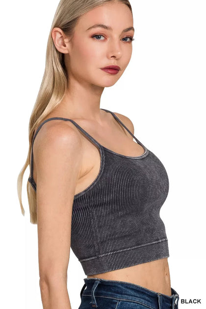 TRUEDAMES Ribbed Seamless Tank Top Black S/M 3