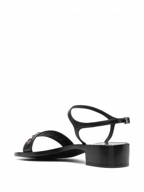Salvatore Ferragamo Tiny Vara Bow Applique Trim Sandals Black US 5 4