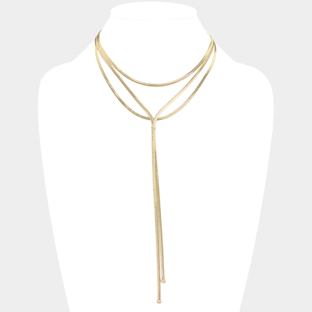 FASHNZFAB Secret Box Metal Chain 2PCS Necklaces Gold One Size 4