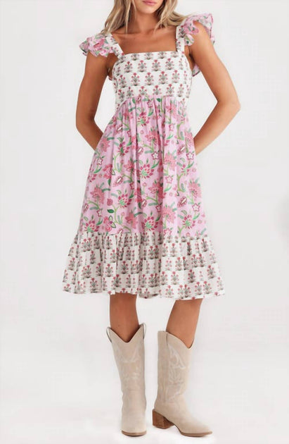 Talisman Zoe Ruffle Hem Dress Multi Medium 2