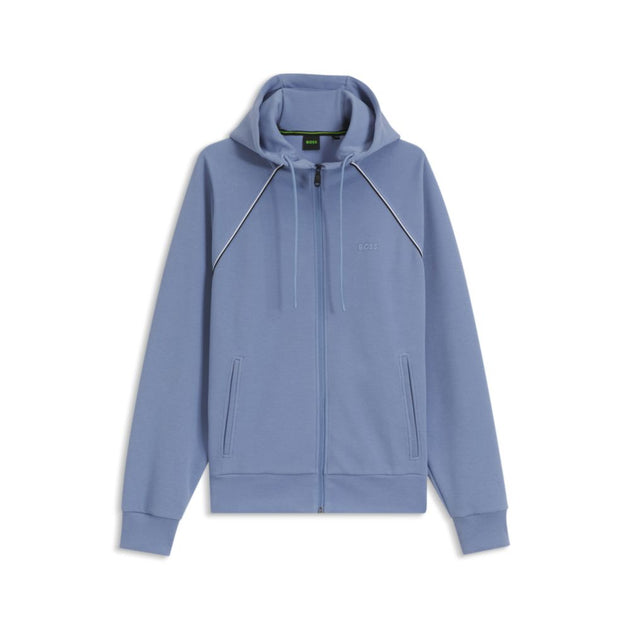 Boss Piping-detail Zip-up Hoodie Blue XLarge 2