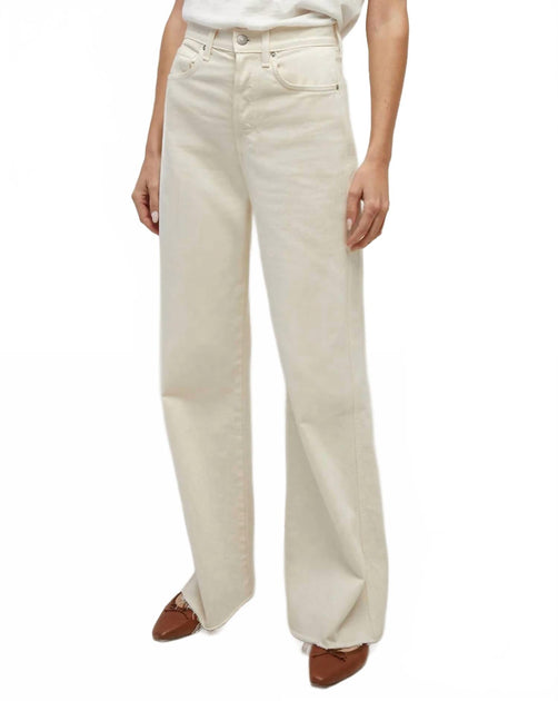 Veronica Beard Taylor High Rise Wide Leg Jeans White 25 2