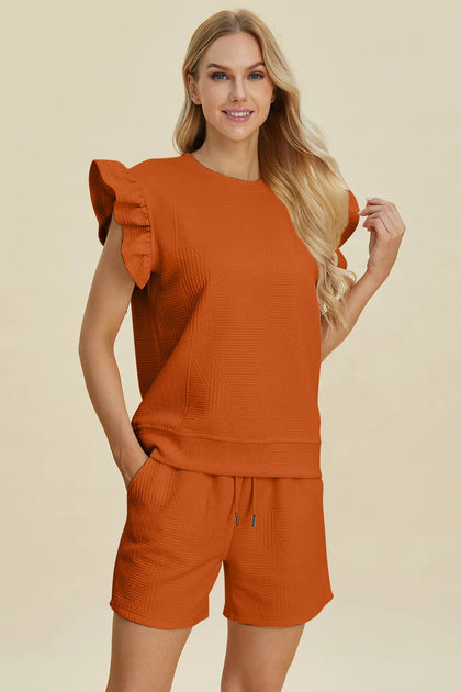 TRUEDAMES Button-Down Shirt Orange Small 4