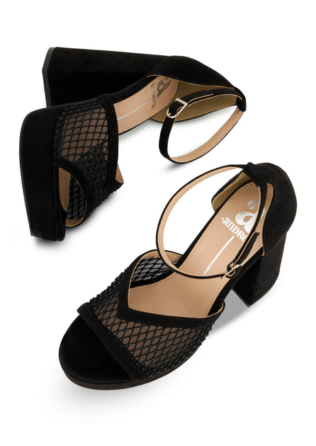 Andrea Women's Heeled Platform Sandals Black US 7 4