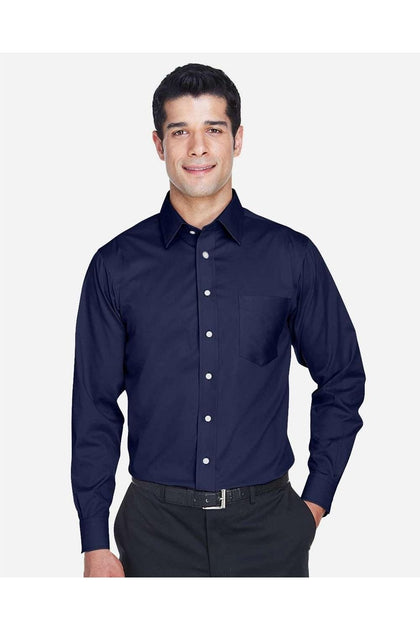 Devon & Jones Crown Collection Stretch Twill Dress Shirt Blue Large 4