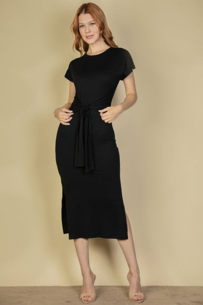 TRUEDAMES Tie Front Short Sleeve Dress Multi Small 3