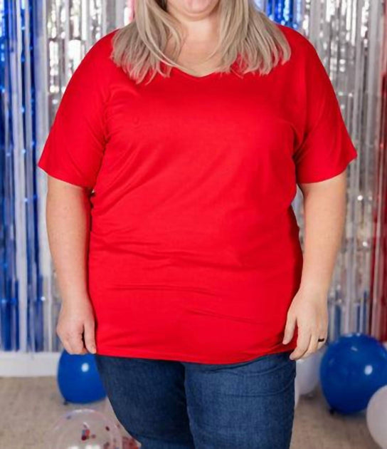 Michelle Mae T-shirt Femme Chloe Cozy Tee - Rouge Plus Size 3X 3