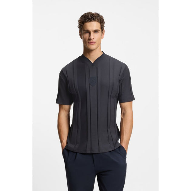 Boss Textured-stripe T-shirt Blue XLarge 4