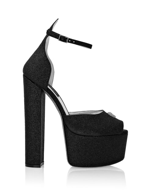 Philipp Plein Glitter Platform Sandals Blue EU 38 3