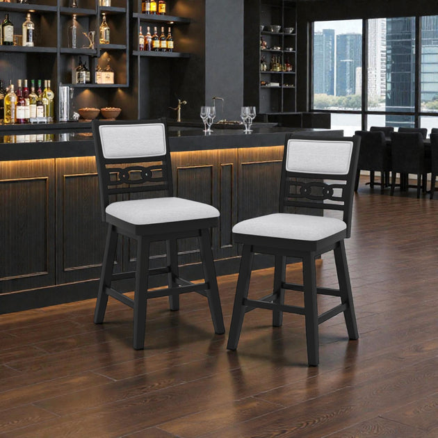 Hivvago Counter Stool Gray/Black Set of 2 2