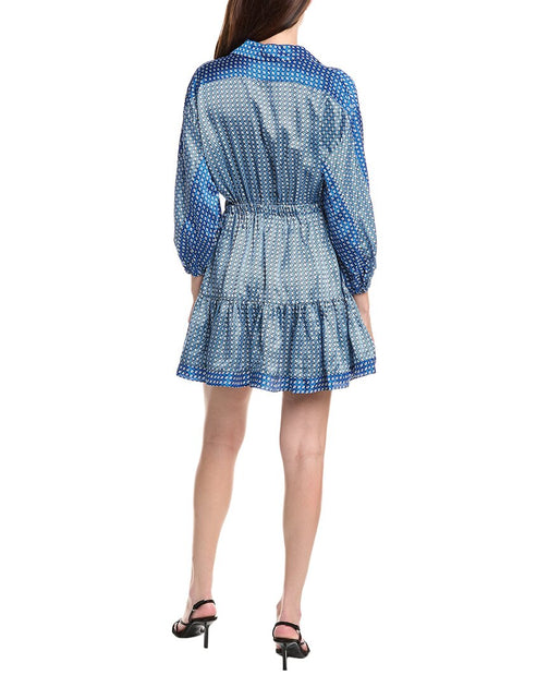 Sandro Ballonärmel Minikleid Blau 34 3