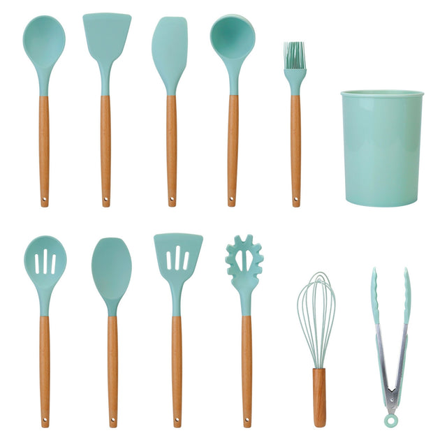 Global Bazaar Set de 11 ustensiles de cuisine en silicone Noir 2