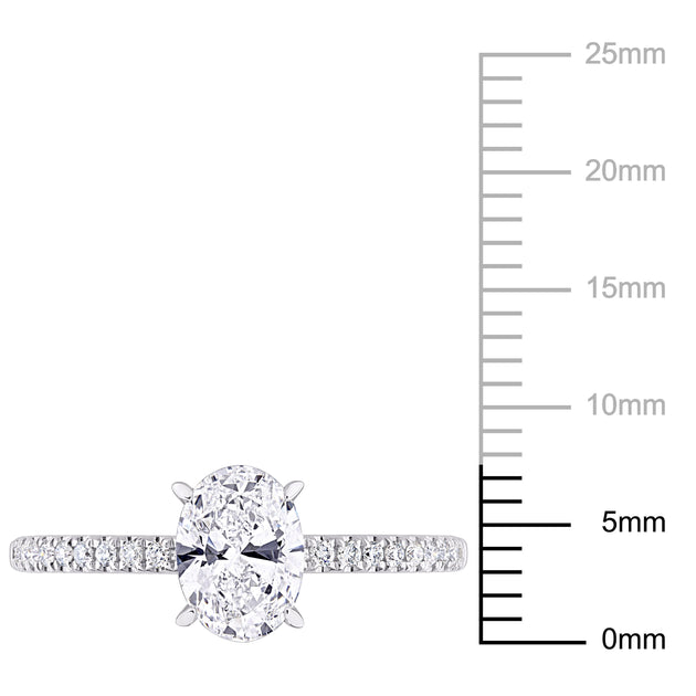 Created Forever Solitaire Engagement Ring Silver US 9 4