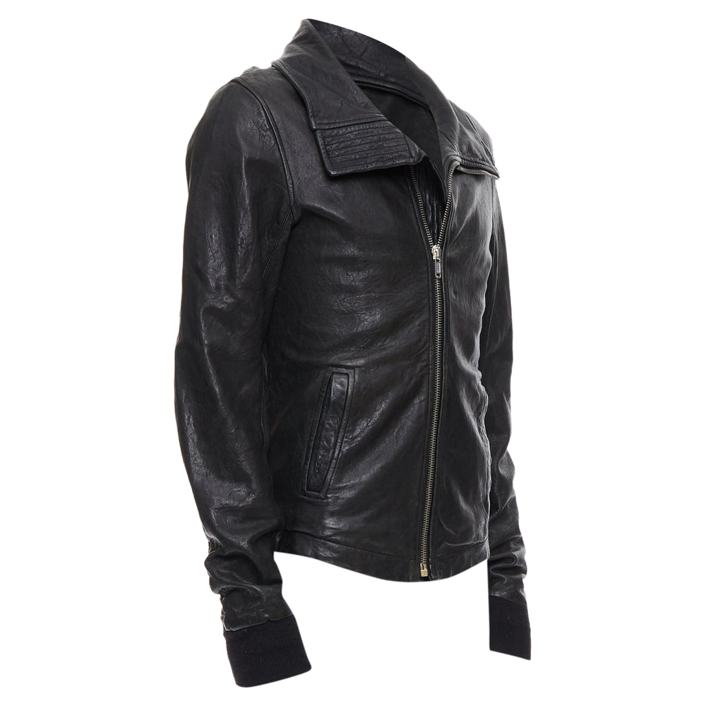08AW Rick Owens olmar and mirta レザージャケット Rick Owens Lambskin Leather Olmar Mirta Zip Motorcycle Jacket