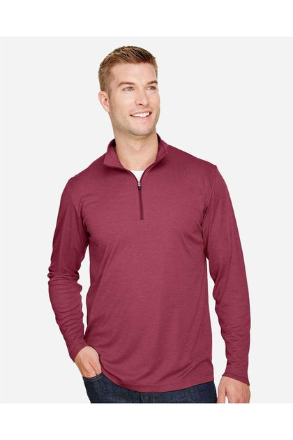Team 365 Zone Sonic Heather Performance Quarter-Zip Pullover Pink XXXLarge 4
