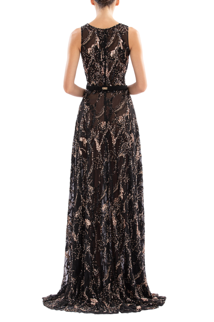 Saiid Kobeisy robe longue brodée noir EU 36 (S) femme 4